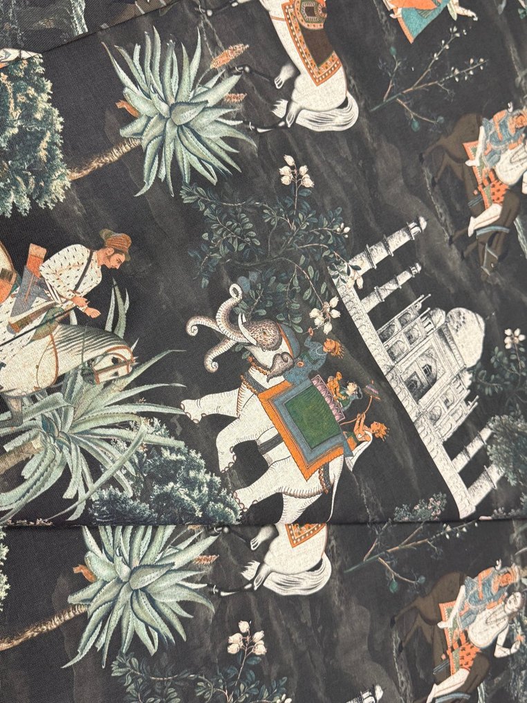 Corteo d’Oriente : Élégance narrative sur coton organique - Tissu d’ameublement - 2.5 m - 2.8 m #3.2