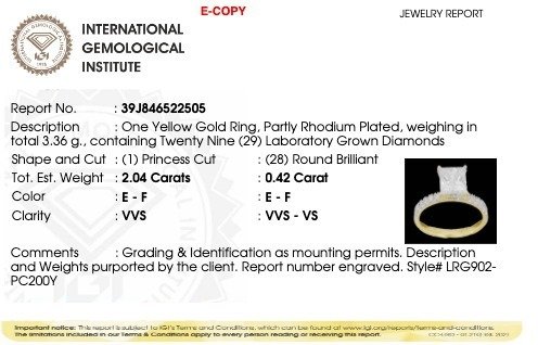 訂婚戒指 - 14 克拉 黃金 - 2.46ct. tw. 鉆石 (實驗室培育) - 鉆石 - 订婚戒指 #3.2