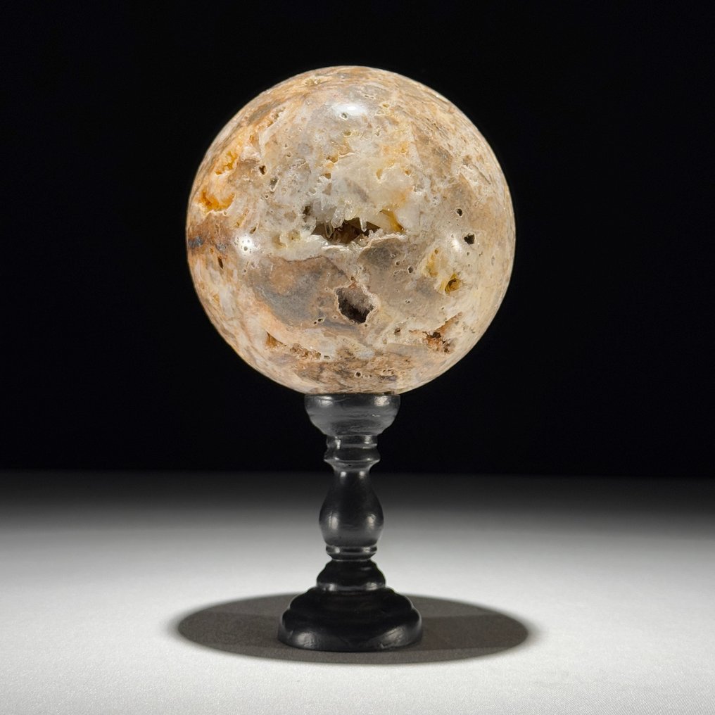 无底价 - 精彩的黄铁矿与石英对 水晶簇与球体,配以定制底座- 3400 g - (2) #2.1