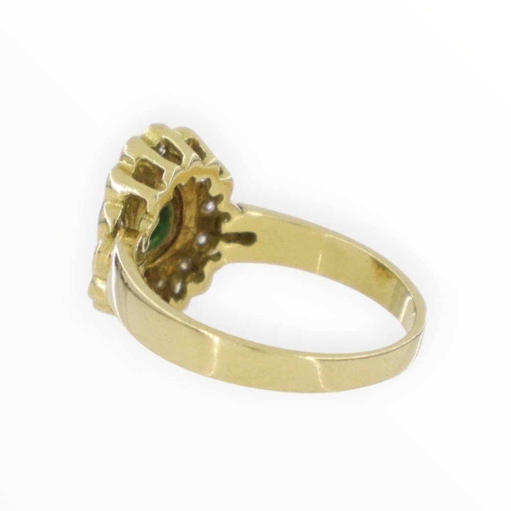 Ring - 18 karaat Geel goud Smaragd - Diamant #3.2