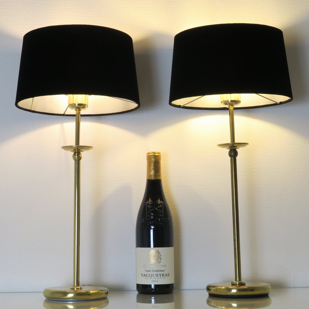Table lamp (2) - Set of stylish chain table lamps - 1960s - Brass #2.1
