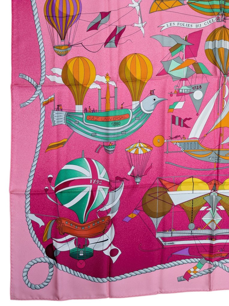 Hermès - "Les Folies du Ciel” SCARF 90 CM SILK - Κασκόλ #3.2