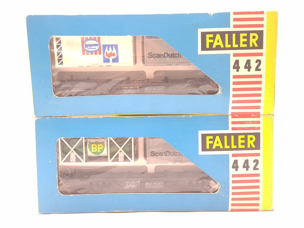 Faller H0 - 442 - 模型貨運火車 (2) - 两个集装箱车 - DB #1.0