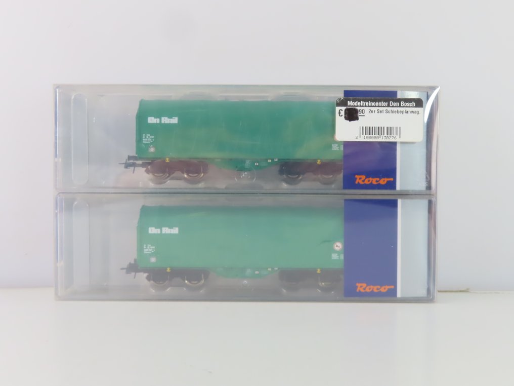Roco H0 - 76049 - 模型貨運火車 (1) - 两件套货车组，配备封闭式货车，用于运输钢卷。 - NS, Privaat, On Rail #3.2