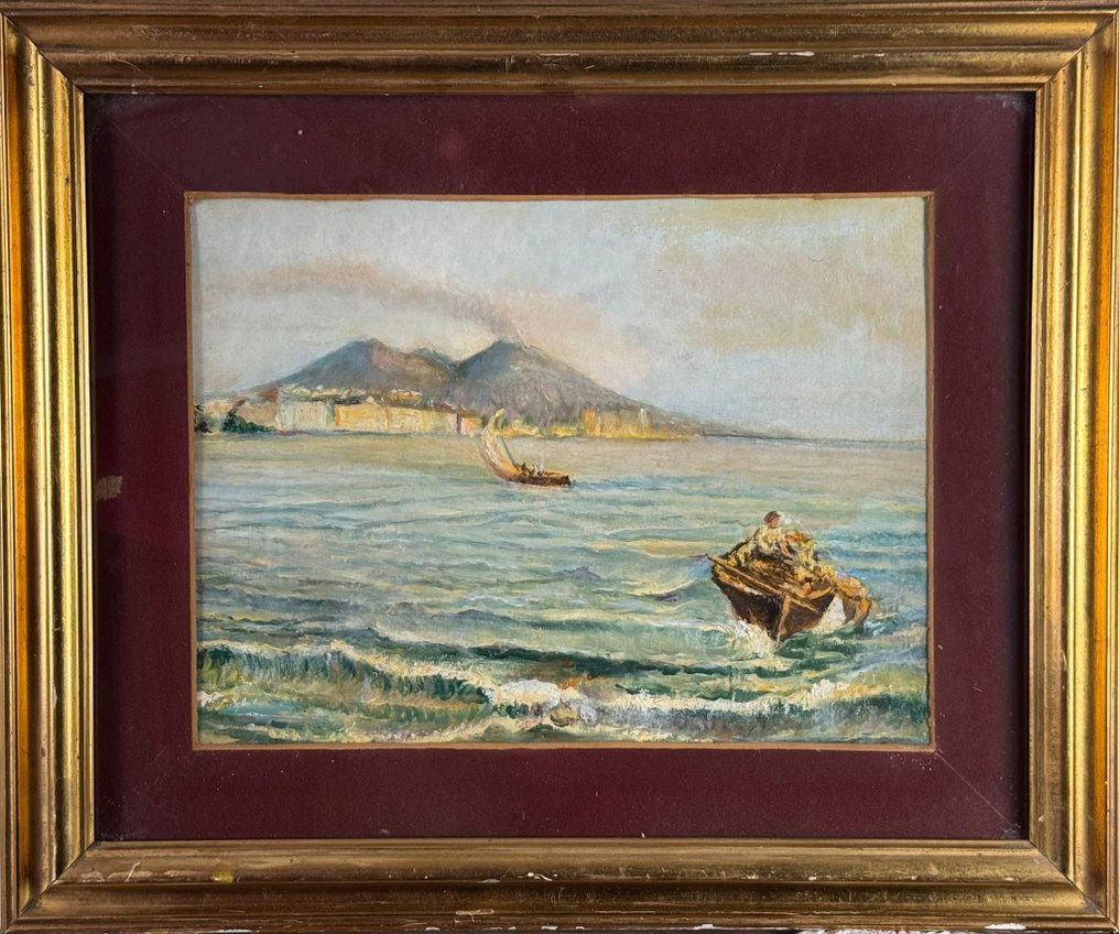 Italian school (XX) - Marina con barche #1.0