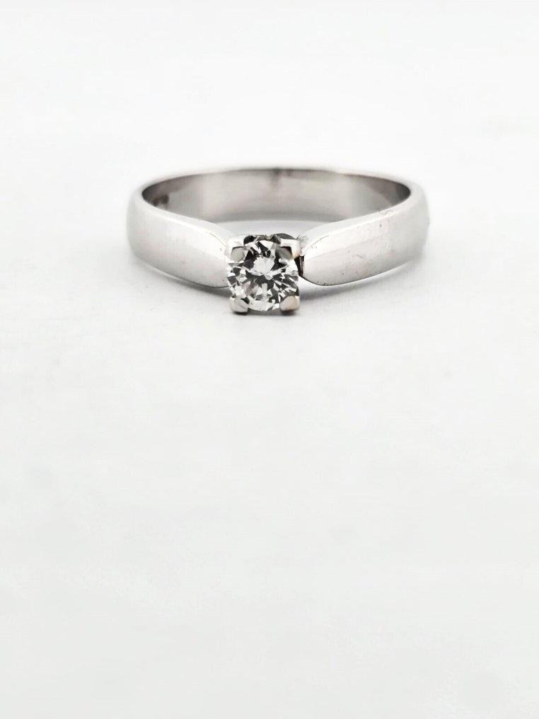 Ring - 18 kt Vittguld - 0.25ct. tw. Diamant (Natural) #4.3