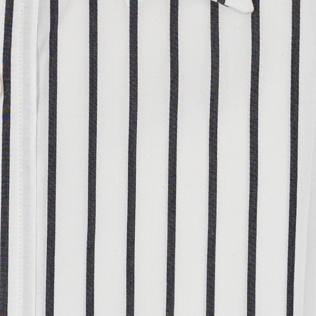 RUBINACCI NAPOLI RRP 520€ White Black Hand-Sewn Striped Shirt Cotton Classic Fit 6T - Size 15 - 38 - Camicia - Nuovo con etichette #1.0