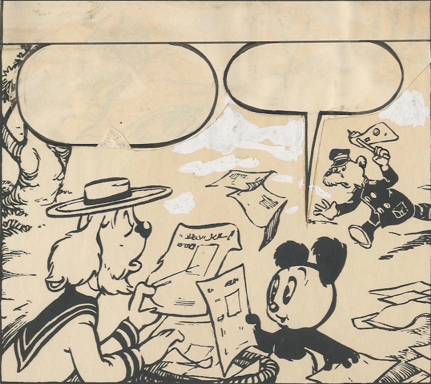 Marten Toonder Studio's - 1 Original stripe - Panda - Panda and the treasure island - 1952 #1.0