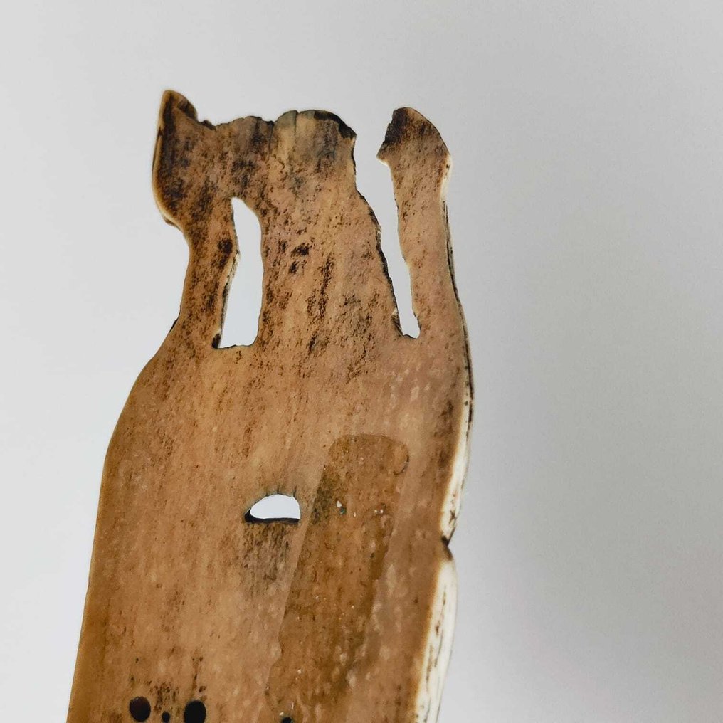 Ancient Chinese Bone   Head of a Wise - Talisman  - 116 mm #3.2