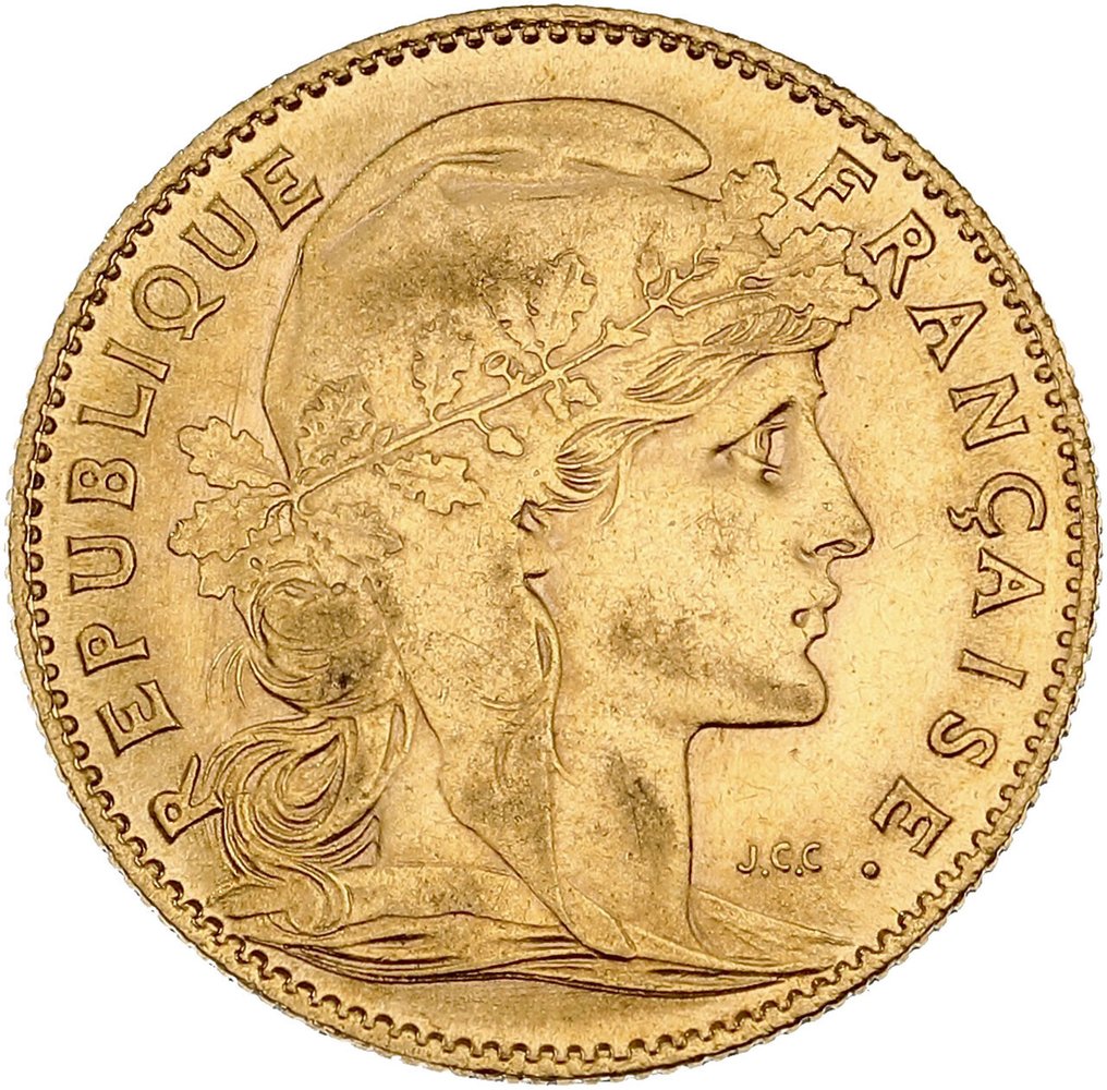 3,22 grams - Χρυσός .900 - 10 Francs 1914 Marianne Coq #2.1