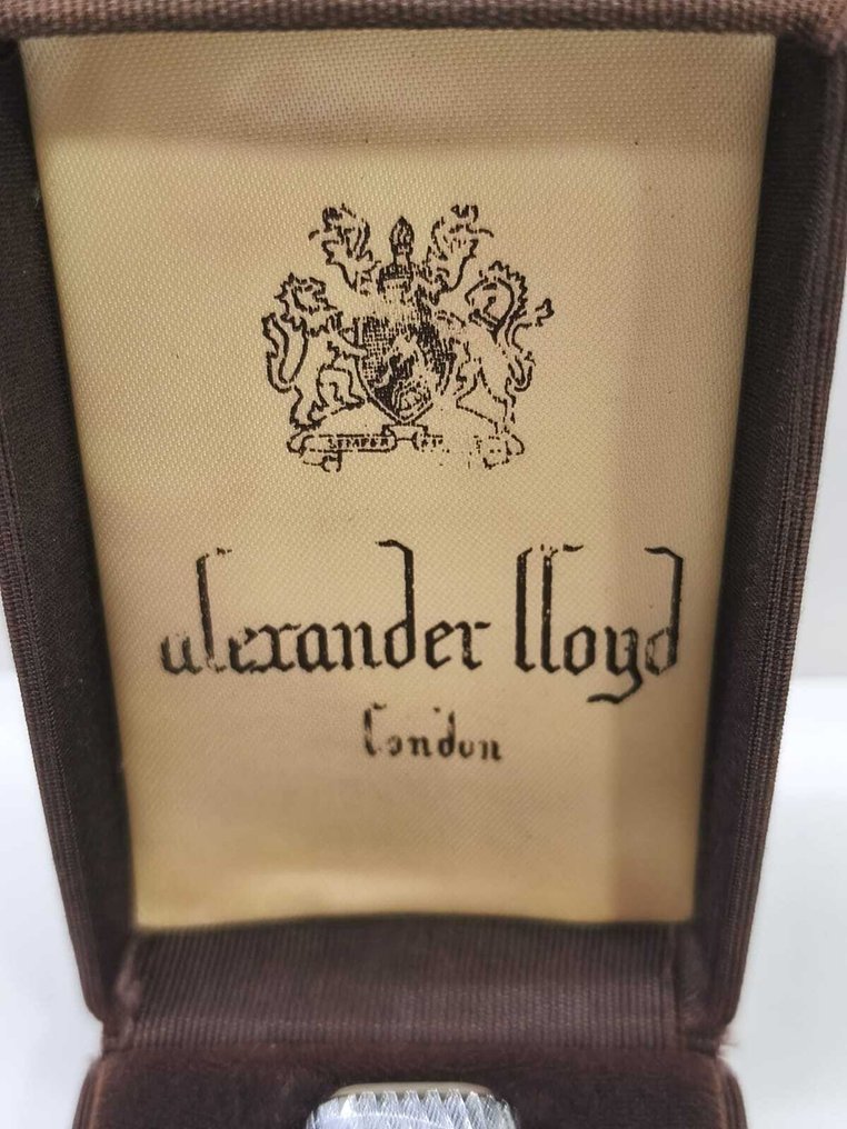 Alexander Lloyd - Slim engine-turned - Fără preț de rezervă - Brichetă de buzunar - Silver plated, Oțel #3.2