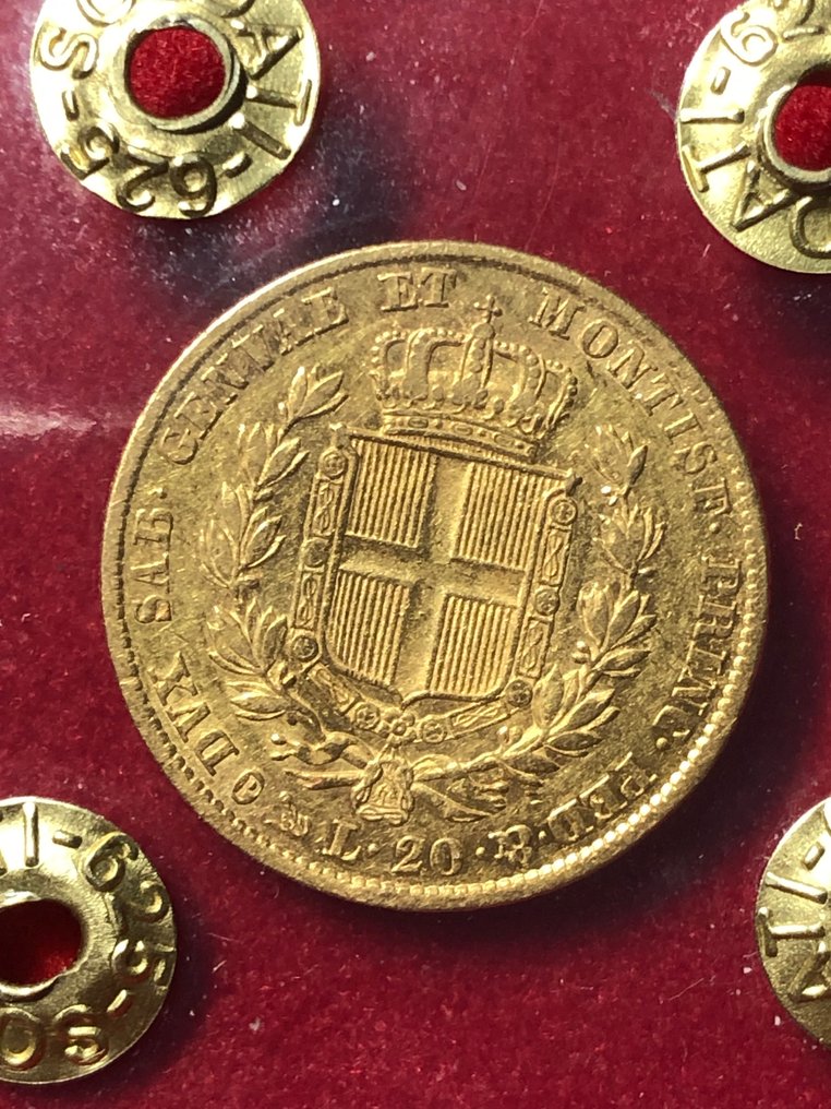 意大利， 萨伏依 Carlo Alberto. 20 Lire 1841 Genova #1.0