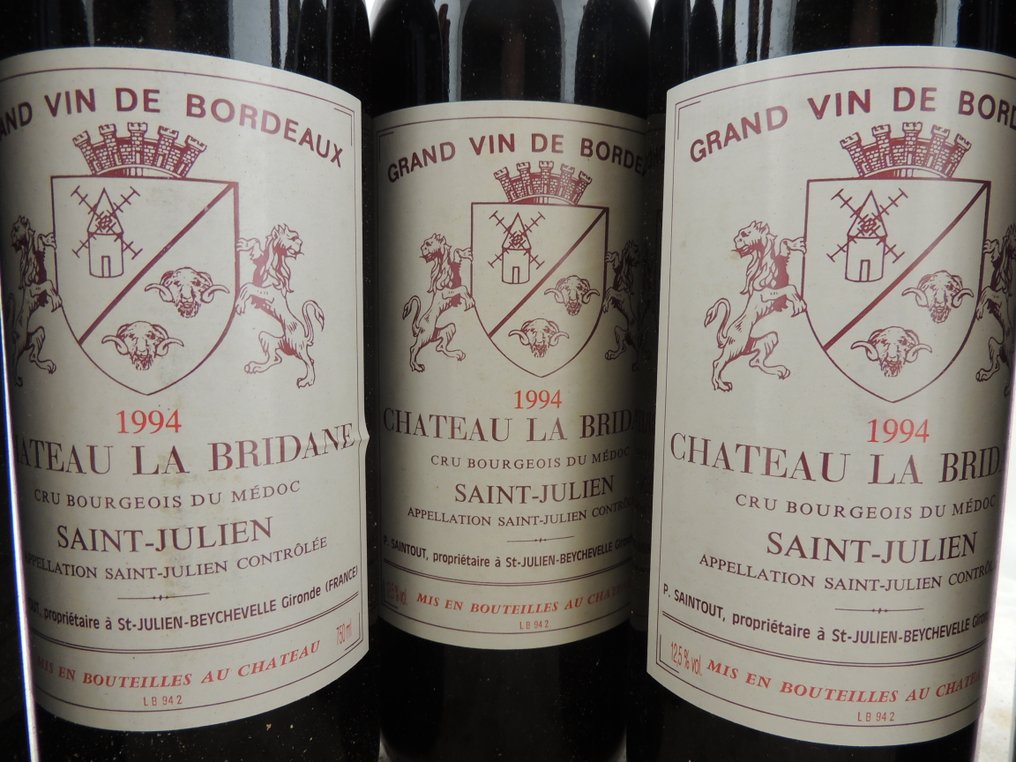 1994 Château La Bridane - Saint-Julien Cru Bourgeois - 8 Flaskor (0,75L) #1.0