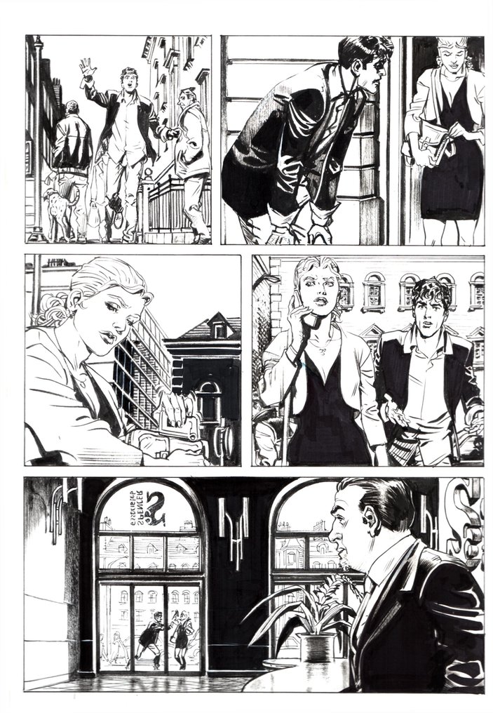 Bigliardo, Daniele - 1 Original page - Dylan Dog Maxi Old Boy #28 - "Svegliarsi ieri" - 2016 #1.0