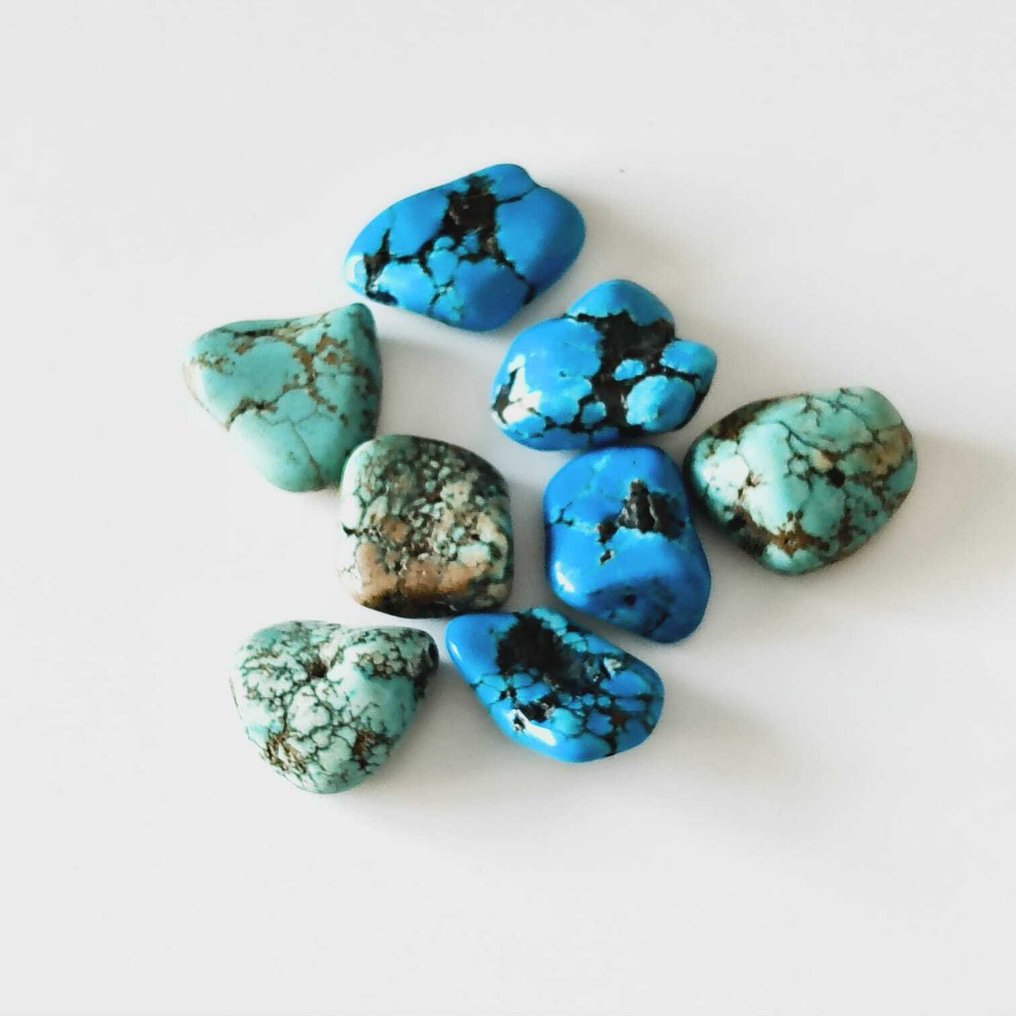 丝绸之路，中亚的 原石绿松石 项链珠子护符 - 28 mm  (没有保留价) #1.0