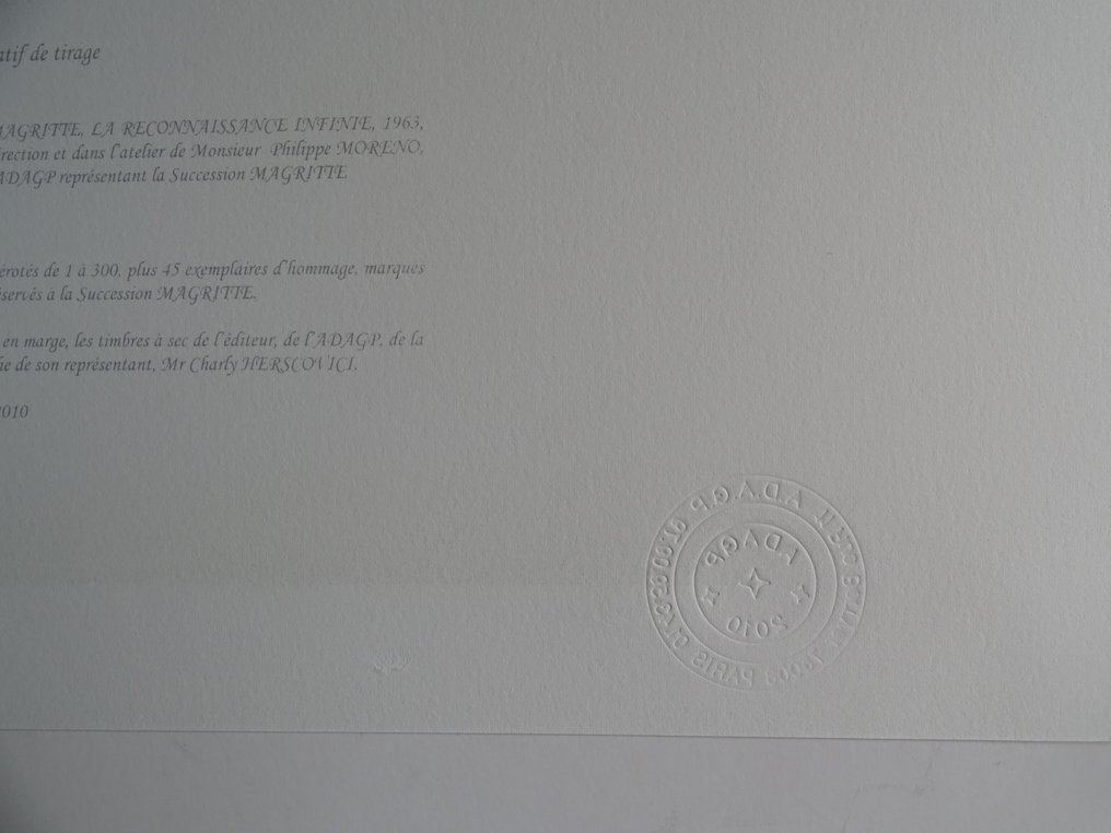 René Magritte (1898-1967), (d´apres) - La reconaissance infinie #4.3