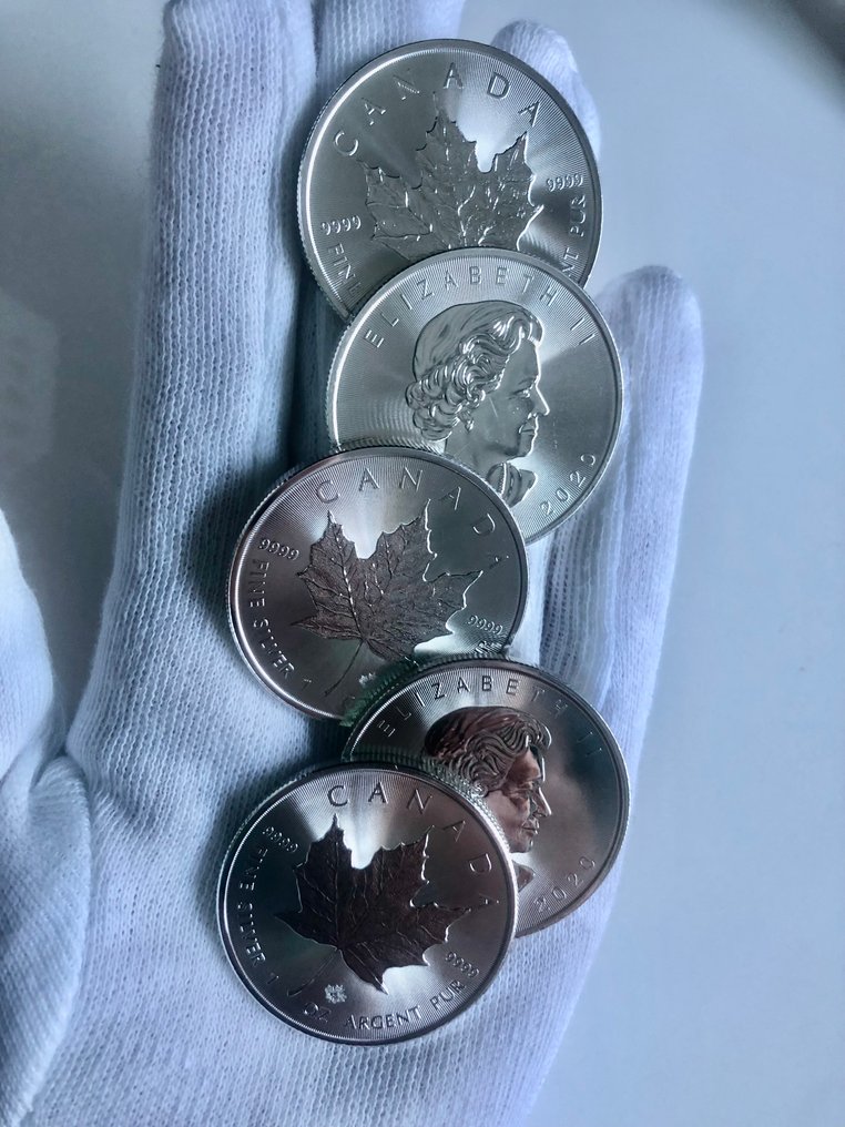 Kanada. 5 Dollars 2020, Maple Leaf 5 x 1 oz #4.3