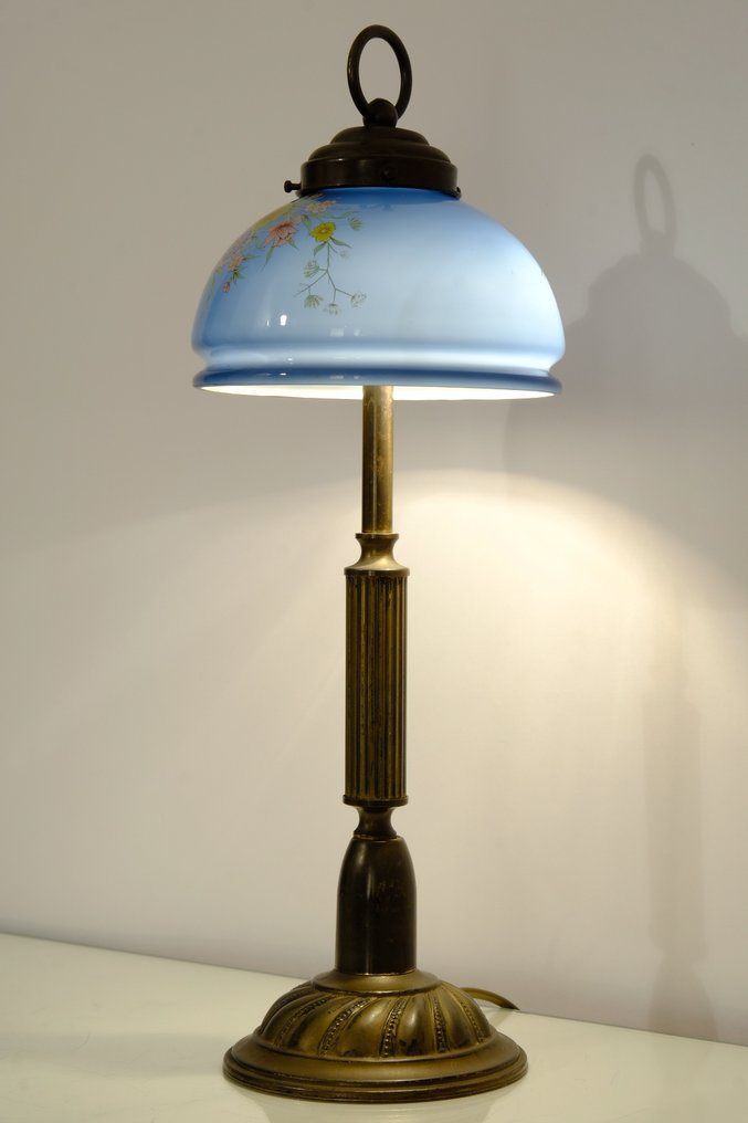 Table lamp - Stunning authentic desk/table lamp - 1950s - Opaline glass #2.1