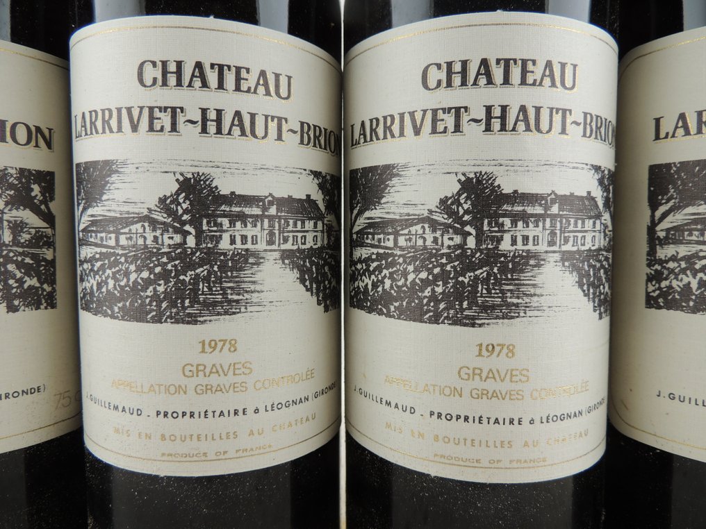 1978 Château Larrivet Haut Brion - Pessac-Léognan - 6 Flaskor (0,75L) #1.0