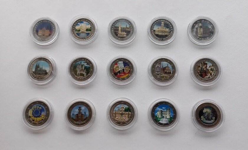 Alemania. 2 Euro 2006/2017 (15 colored coins)  (Sin precio de reserva) #1.0