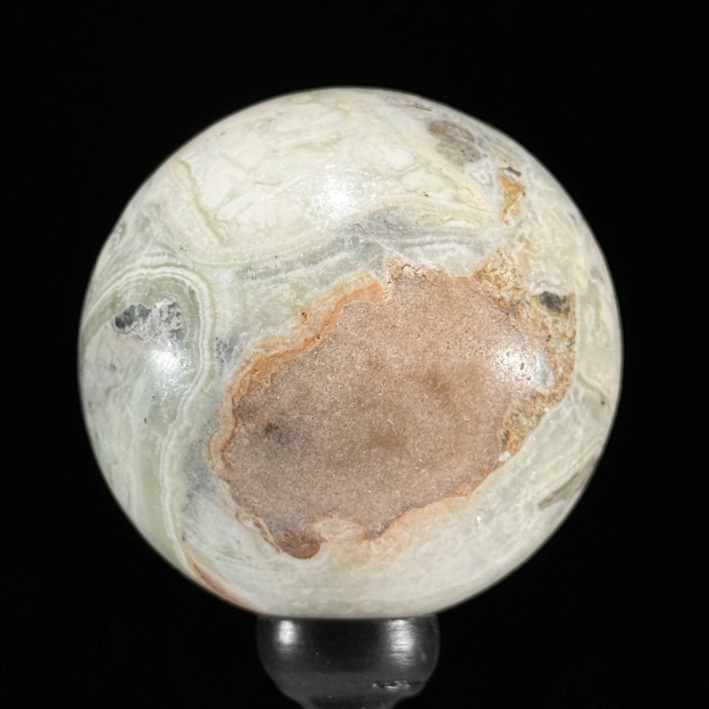 无底价 - 精彩的三件套缟玛瑙 定制支架上的球体- 2100 g - (3) #4.3