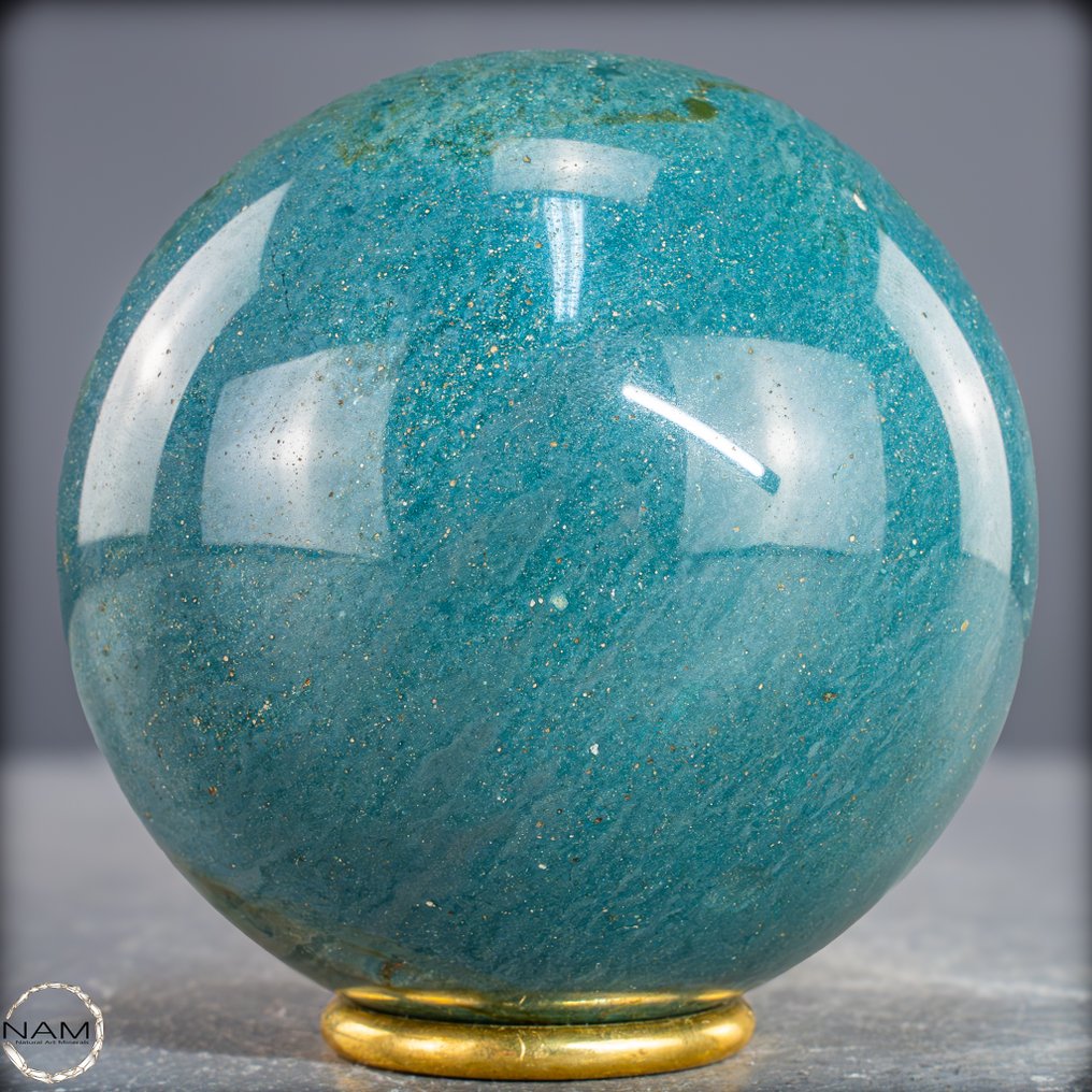 天然多色碧玉球 具有海洋般效果的色彩渐变- 1135.71 g #1.0