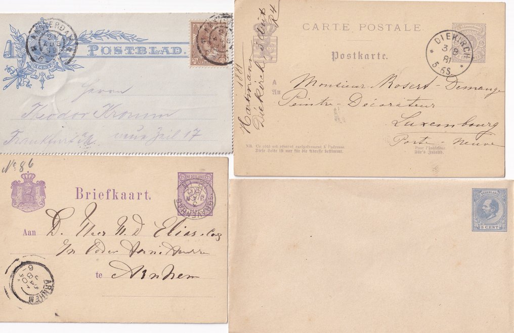 Niderlandy i Luksemburg 1877/1908 - 115 Ganzsachen i pocztówek #1.0