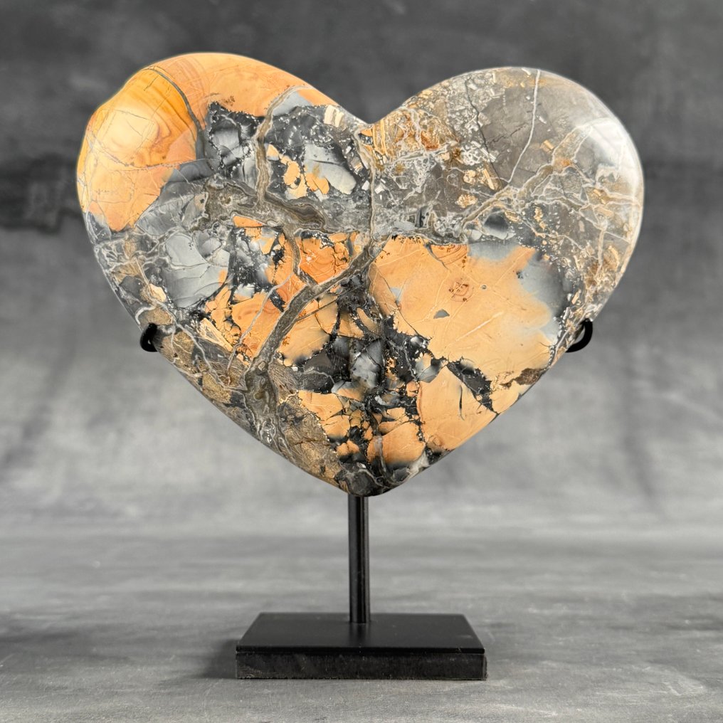 无底价 - 一对令人惊叹的Maligano Jasper 定制支架上的球体- 3700 g - (2) #2.1