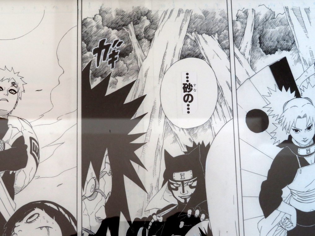 Masashi Kishimoto - Naruto Official Reproduction Manuscript Sand Shinobi Gaara & Kankuro & Temari #4.3