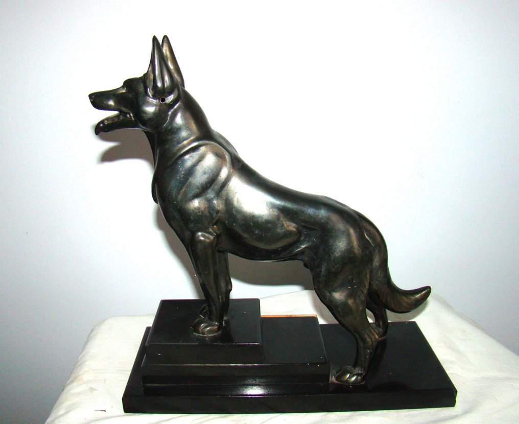 sculptuur, berger allemand - 30 cm - Zinklegering #3.2