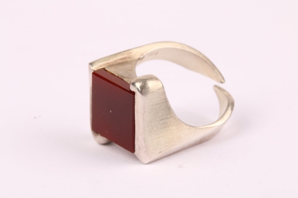 没有保留价 - 2件套珠宝 银 - 戒指，项链 玛瑙 #3.2