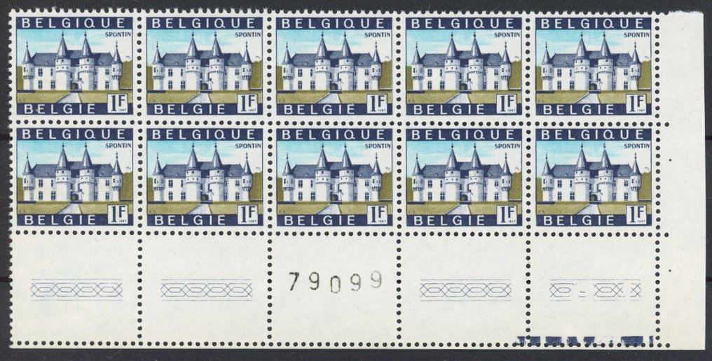 比利時 1967 - Spontin - 磷光纸 - 10张装 - 极佳 - 价格：800€ - COB 1423P3** #1.0