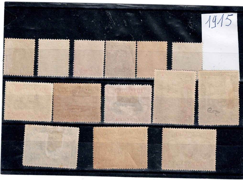 Βέλγιο 1915 - Έτος 1915 OBP/COP 135/49 από 1 έως 25c Βασιλιάς Αλβέρτος 1, φρέσκο και με υπόλοιπο αυτοκόλλητο. #1.0