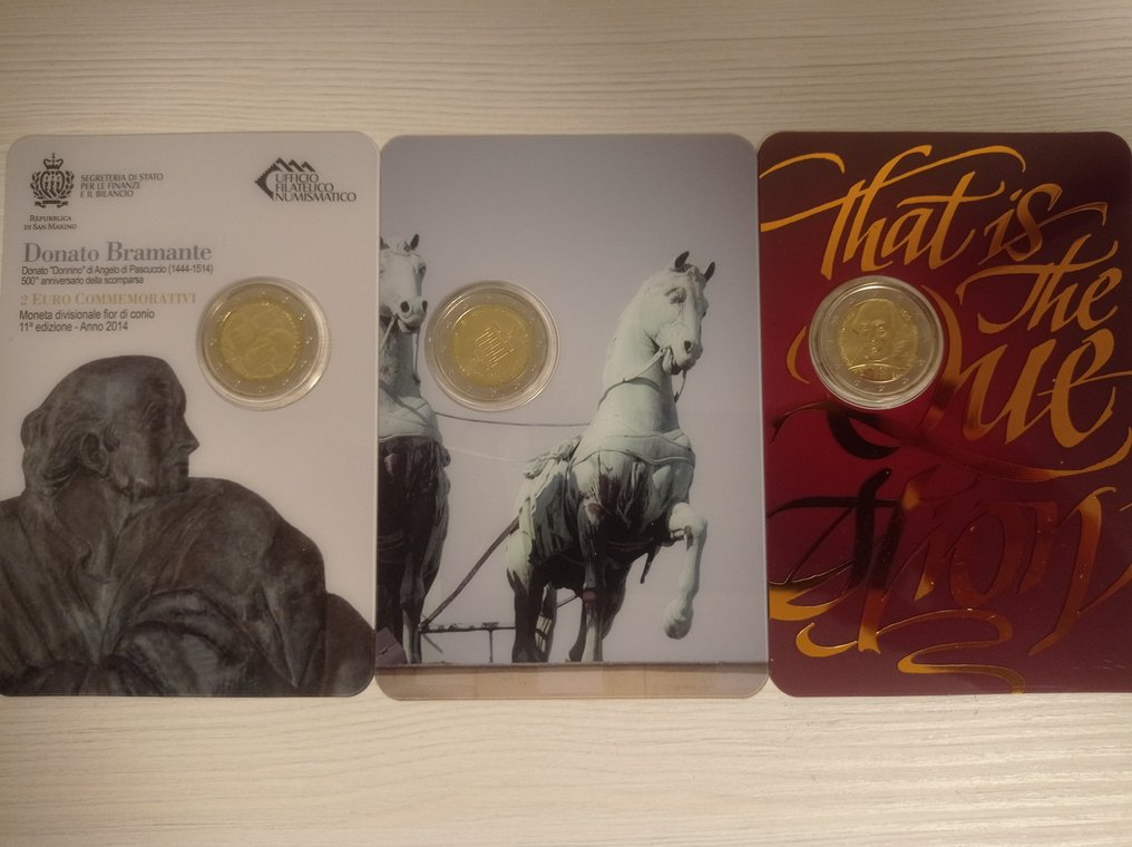 Saint-Marin. 2 Euro 2014/2016 (3 monedas)  (Sans prix de réserve) #2.1