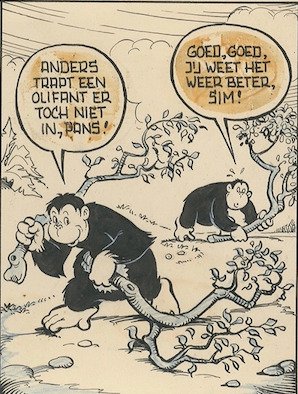 Lensen, Wim (Marten Toonder Studio's) - 1 Original page - Sim en Pans - De Valkuil - 1949 #1.0
