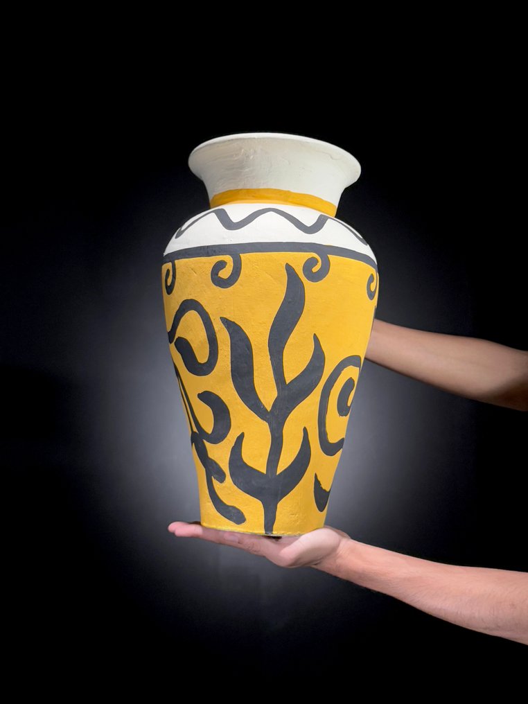 裝飾飾物 (2) - NO RESERVE PRICE - Stunning Decorative Painted handmade pottery vase - 印度尼西亞 #1.0