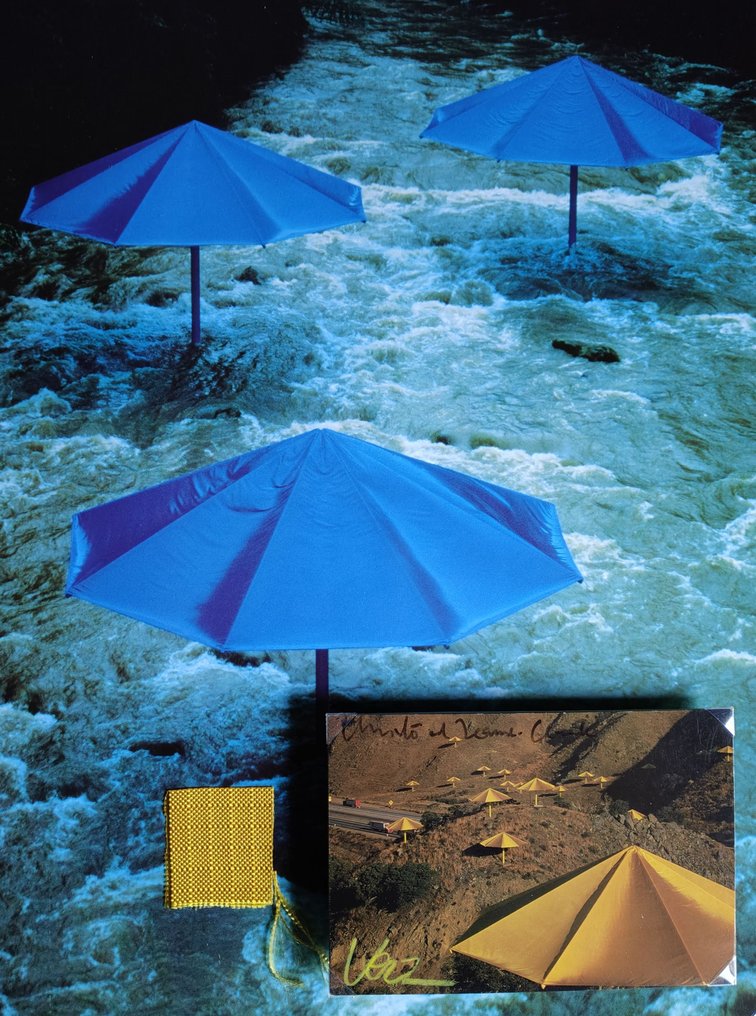 Christo & Jeanne-Claude (1935-2020) - The Umbrellas- handsigned by Christo, Jeanne Claude and Volz #3.2