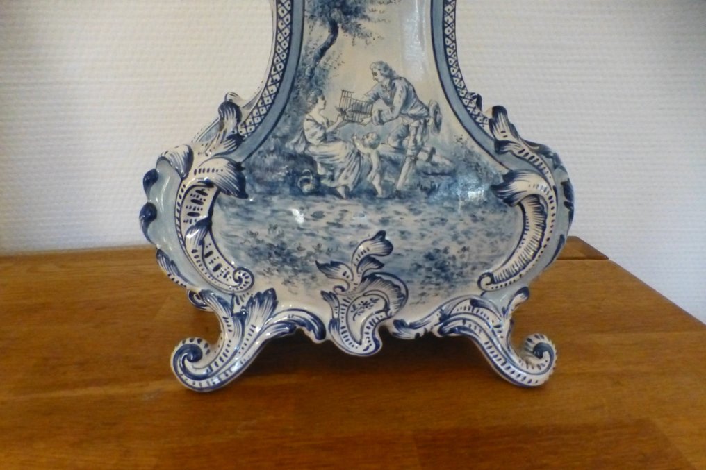 Περιποιημένο ρολόι τζακιού χειροποίητα ζωγραφισμένο - Japy Freres Paris περίπου το 1880 -   Κεραμικό - 1850-1900 #4.3