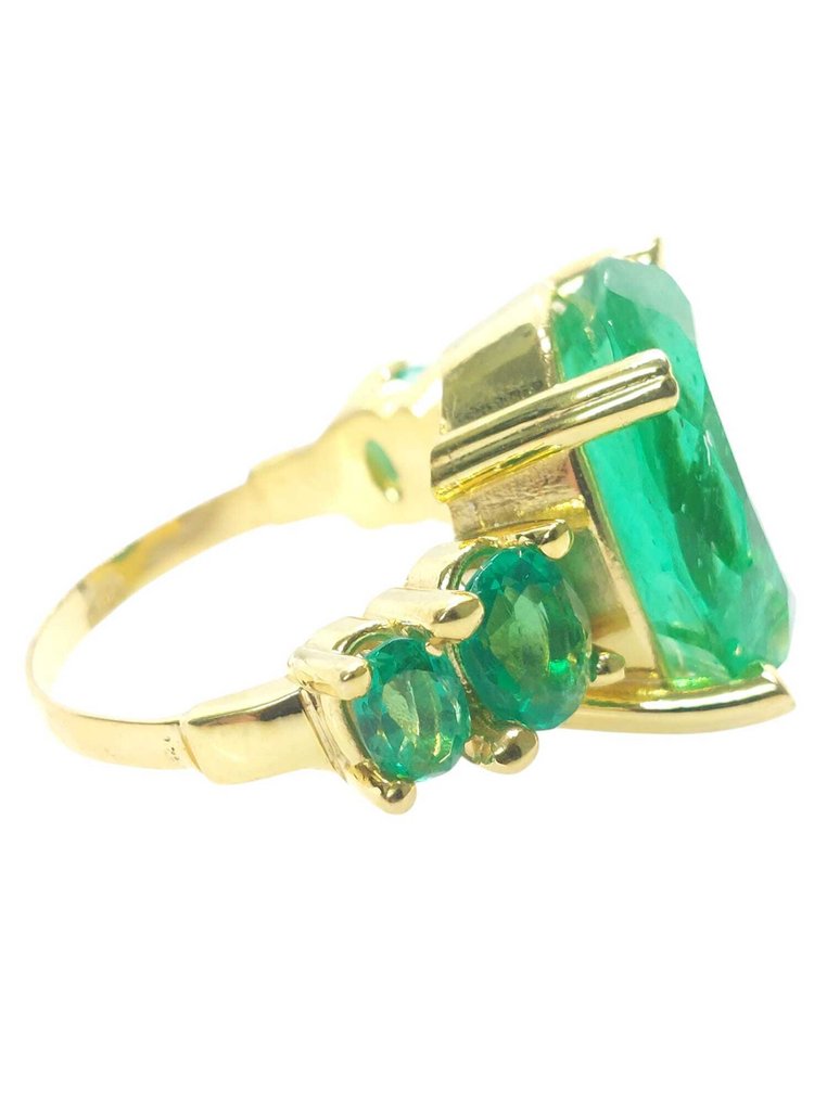 沒有保留價 - 戒指 - 9 節 銀, 黃金 祖母綠 - 祖母綠 #4.3