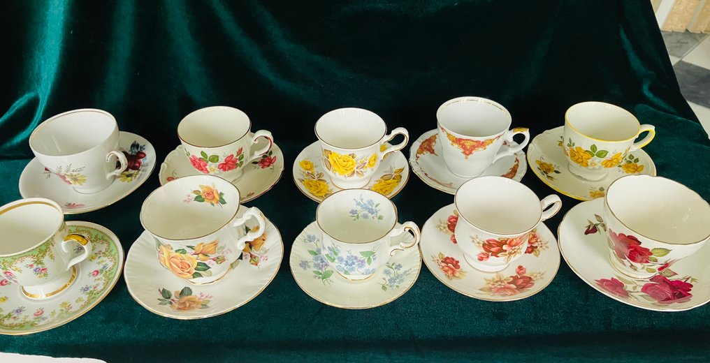 Coffee service (20) - Bone china - English cups #1.0