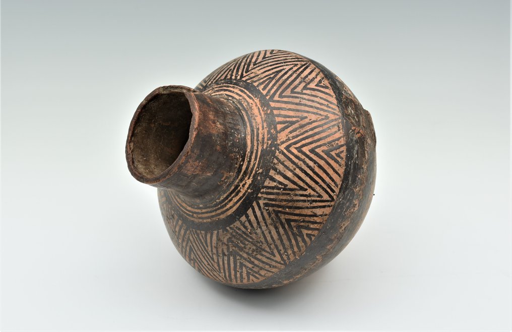 Ancient Chinese, Neolithic Ceramic Painted pottery jar(Lot.00333) - 18 cm (No reserve price) #4.3