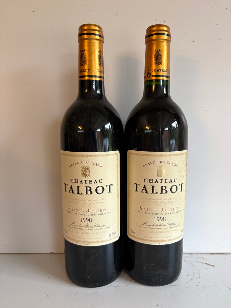 1998 Château Talbot - Saint-Julien 4ème Grand Cru Classé - 2 Pullot (0.7 L) #1.0