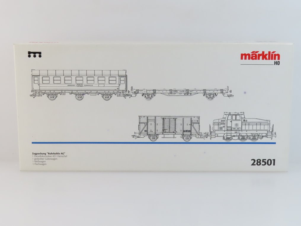 Märklin H0轨 - 28501 - 火车组 (1) - 4件套装,包括Henschel DHG 500机车和3节车厢 - RAG, Ruhrkohle AG #4.3