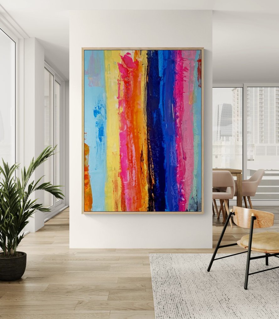 Jane Grieco - Arc-en -ciel fluide -  Tableau, unique, format XXL. #2.1