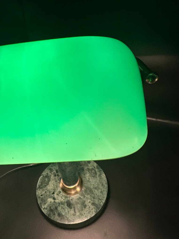 Banker-Tischlampe - Glas, Messing, Marmor - Lampe banquier-notaire #3.2