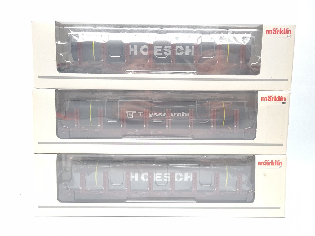 Märklin H0 - 47142 - Modeltog godsvogn (3) - 3-delt røngenwagensæt, med rør - DB #1.0