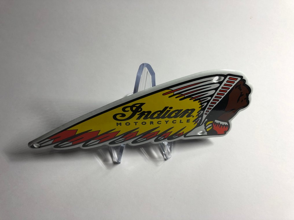 INDIAN 摩托车迷你门柱搪瓷标志 - 珐琅标志 - 搪瓷标志 - 钢, 搪瓷 #2.1