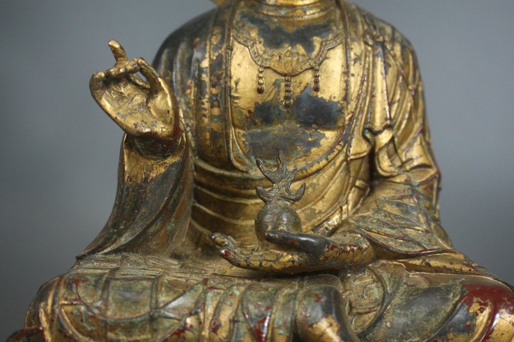 A 30cm tall statue of Ksitigarbha Bodhisattva. - Μέταλλο - Κίνα (χωρίς τιμή ασφαλείας) #3.2