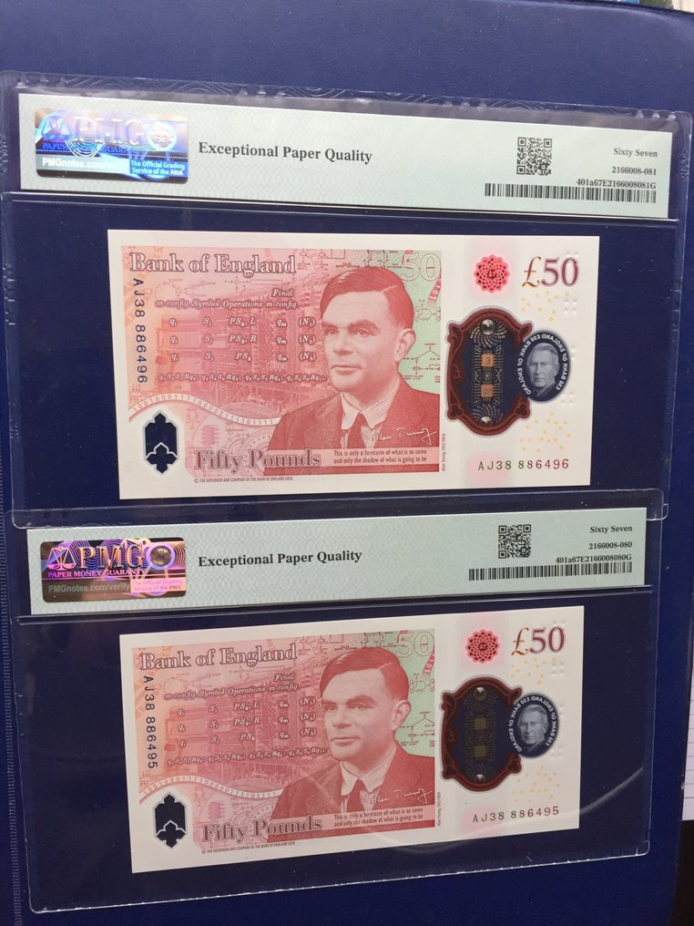 Gran Bretagna. - 2 x 50 Pounds 2023 (ND 2024) - Pick 401a - consecutive #2.1