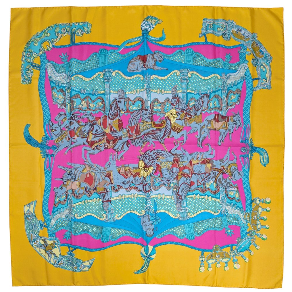 Hermès - "TOURNEZ MANEGE" SILK SCARF 90 CM SILK - Κασκόλ #1.0